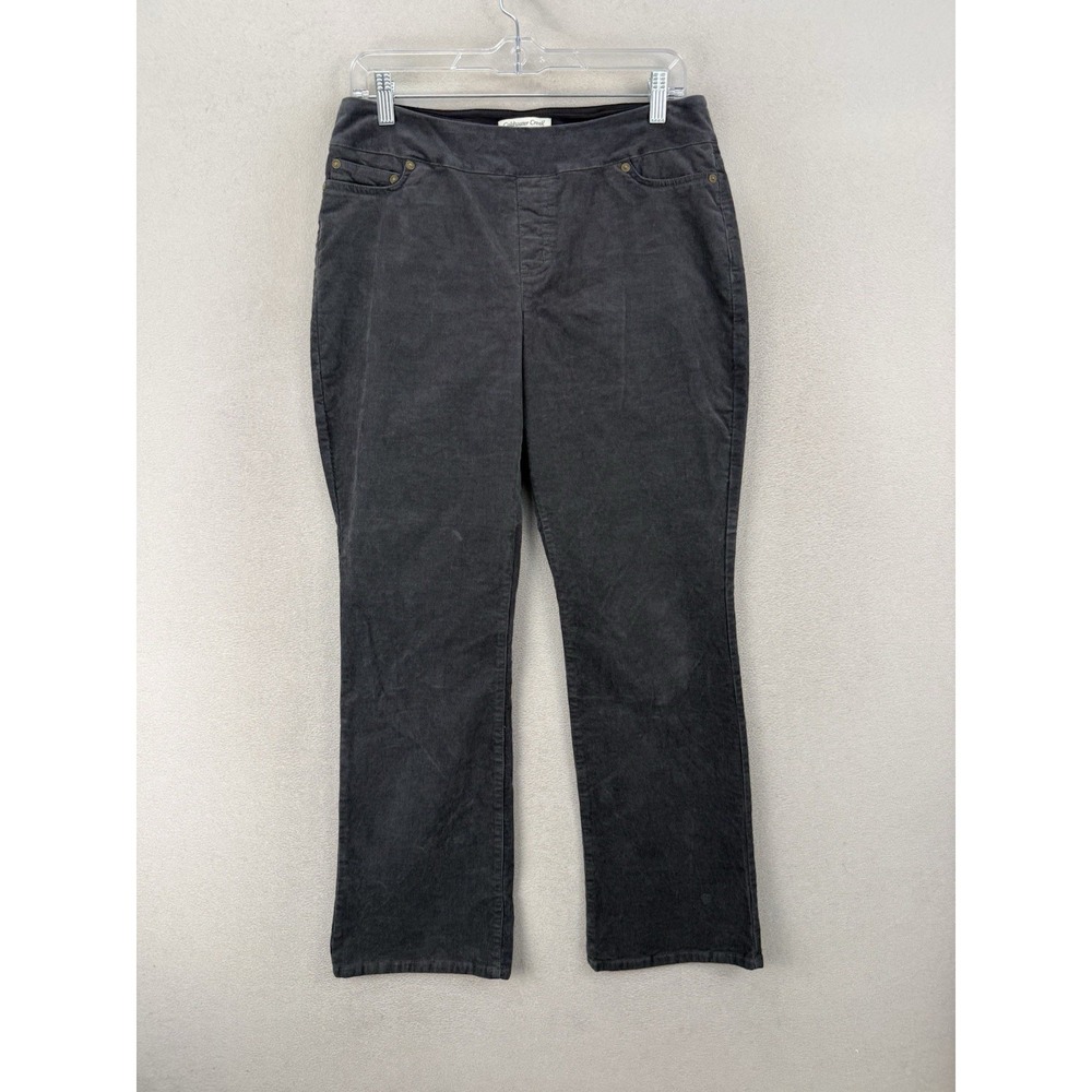 Coldwater Creek Gray Corduroy Pull On Pants Slimming Petite 6 Stretch